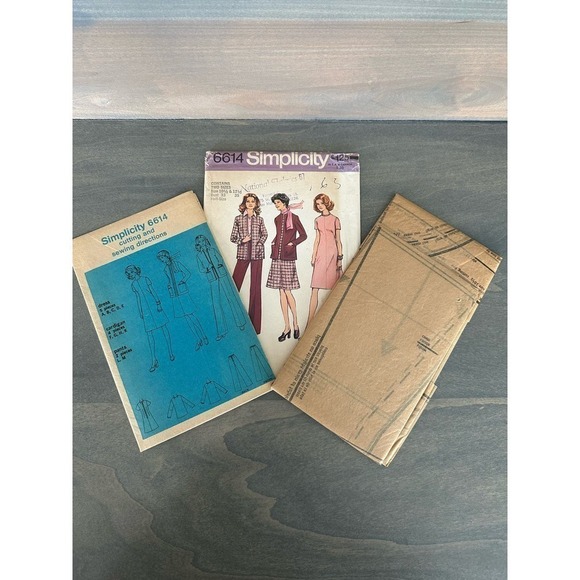 Simplicity Vintage Uncut Misses Cardigan Dress and Pants Size 10.5/12.5 No 6614 - Picture 5 of 7